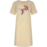 Temptation Dames Big Shirt - korte Mouwen - Geel - Maat XXL