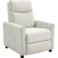 HOMCOM Sofa Recliner-Polyester-86L x 73B x 100H cm-Cremeweiß