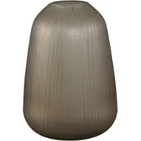 Ptmd Marria Brown Glass Vase Handcut Ribbed Round M