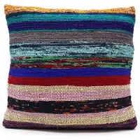 Ancient Wisdom - Kussen - Kussenhoes lappenstof 40x40cm zwart katoen - decoratie - interieur - woonaccessoire - textiel - hoes