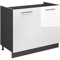 Vicco Wastafelkast Fame-Line, Wit Hoogglans/Antraciet, 100 cm zonder werkblad