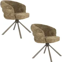 Housecraft living Marjolein Eetkamerstoelen Armleuning Groen - Set van 2