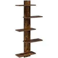 vidaXL Wandzwevend Plank Gerookt eiken 48,5 x 15 x 101 cm Bewerkt hout