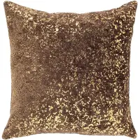 Dutch decor FLOW - kussenhoes 45x45 cm - chenille - metallic - Chocolate Martini - bruin, goud - met rits - zonder binnenkussen