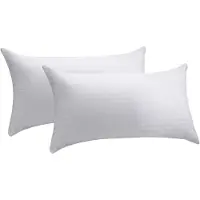 Famanu – Set van 2 kussenslopen 100% katoen, ademend en krimpbestendig, met rits, wit