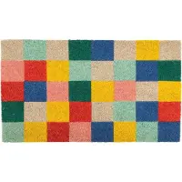 Famanu – Kokos deurmat met antislip onderkant, handbeschilderd, 70 x 40 cm, multicolor