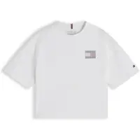 Tommy Hilfiger T-shirt met backprint - wit Meisjes Katoen Ronde hals Backprint - maat 140