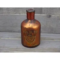 Sense Decoratieve fles vaas met opdruk - Vintage stijl vaas - Vaas koper antiek ***2 STUKS ***