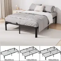 KUTAS Heavy Duty Metalen Bedframe - 140x190 cm - Tweepersoonsbed - Met Lattenbodem - Grote Opbergruimte - Voor 2 personen - Stevig - Stil - Anti Slip -Draagkracht 600 kg