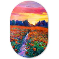 MuchoWow Muurovaal 40x60 cm - Ovale wanddecoratie Schilderij - Natuur - Bloemen - Olieverf - Ovalen schilderij - Muurdecoratie woonkamer - Kamer decoratie - Schilderijen - Wandcirkel