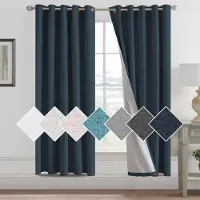 Famanu – Verduisterende gordijnen van 100% linnenlook met inslagringen thermisch geïsoleerd linnen met textuur anti roest doorvoertule slaapkamer 168 x 183 cm set met 2 panelen