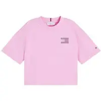 Tommy Hilfiger T-shirt met backprint - roze Meisjes Katoen Ronde hals Backprint - maat 140