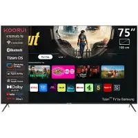 Koorui K75D5UQ-T8, 75 inch, 4K QLED, TIZEN TV, Randloos ontwerp, Dynamisch geluid met Dolby Audio, Top-end metalen afwerking