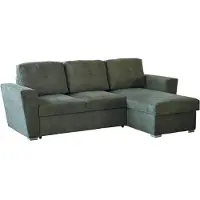 Invicta Slaapbank APARTMENT 245cm 3-zitter met ottoman en opbergruimte geweven stof groen - 47599