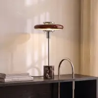 LINDBY Tafellampe , Branford, Rood, Woonkamer, Glas, Vintage / Retro