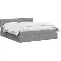 vidaXL LED-bed met opbergruimte en matras, lichtgrijs, 180 x 200 cm, stof