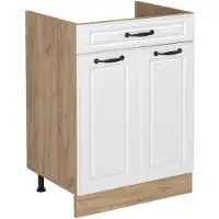 Vicco Keukenonderkast R-Line Wit landelijk/Goudkleurig Eiken 60 cm met lade zonder werkblad, Model 61230
