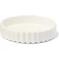 HEMA Kaarsonderzetter ⌀20cm Keramiek Ribbel Wit (wit)