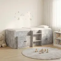 Prolenta Maison Exclusive - Loft bedframe met kast, 3 stuks, betonkleur, houtvezel