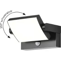 CMD Wandlamp buiten met bewegingssensor 9081, zwart, Aluminium, Modern