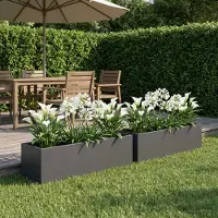 vidaXL Plantenbak 2 st Antraciet 80 x 20 x 20 cm Koudgewalst staal