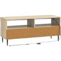 vidaXL LED tv-meubel ZWOLLE 100 x 35 x 43 cm Sonoma Eiken Bewerkt hout
