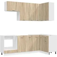vidaXL Keukenelement LYON, 8 stuks, Sonoma-eikenfineer