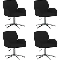 vidaXL Draaibureau stoelen 4 st 54 x 58 x 90 cm Zwart Stof