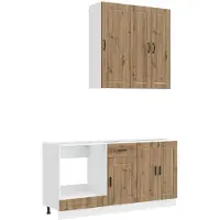 vidaXL Keukenelement PORTO, 5 stuks, kunststofhout met artisanale eikenlook
