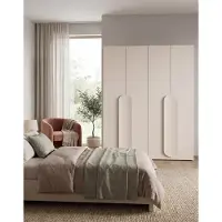 AX Living Omodeo garderobekast, 170 cm breed – Kasjmier met stijlvolle, ronde handgrepen