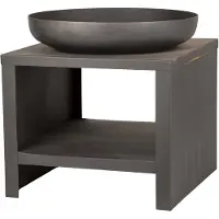Esschert Design Vuurschaal met houtopslag 62 cm zwart