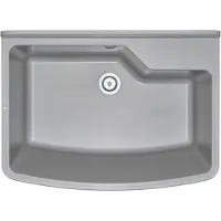 Loge Spoelbak, 1-bakmodel - voor wandmontage - grijs