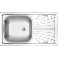 Deante - RVS spoelbak TECHNO, 1-delig met afvoer, 76x43,5 cm, decoratief