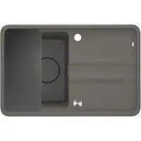 Deante - Granitochtende gootsteen MOMI, 1 kom, met afvoerbak, 67x44 cm, antraciet metallic