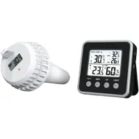 Jojomino Digitale Zwembadthermometer, Draadloze Zwembadthermometer met Lcd-Display, Waterthermometer voor Drijvende Aquaria en Vijvers