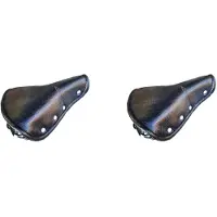 Jojomino 2X Vintage Faux Leather Bicycle Saddle Rivet Sprung Spring Bike Cycling Cushion Black for Road Bike MTB
