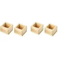 Typecat 4 Stuks Japanse Cultuur Houten Sake Beker Masu Doos 3,23 Inch L Vierkant X 2,2 Inch H, Plaats Het Wijnglas Erin