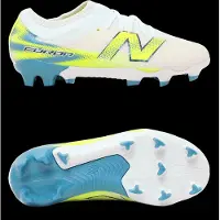 New Balance Furon V9 Team Gras Voetbalschoenen (FG) Kids Wit Geel Blauw
