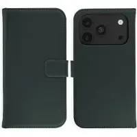 Selencia Echt Leren Bookcase voor de Apple iPhone 18 Pro / 17 Pro - Groen