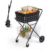 Vevor 2-laags boodschappenwagen