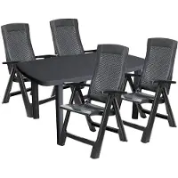 Mojawo Zitmeubelset voor de tuin, 5-delig, antracietkleurig