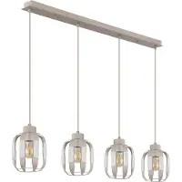 Globo Eetkamer hanglamp Arlen 4-lichts zand bruin