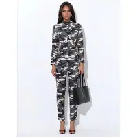 MSN Collection Camouflage Naadloze Skinny-Leg Jumpsuit