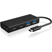 Icy Box IJSKAST IB-HUB1426-CPD USB 3.0 hub Type-C naar 2x Type-C en 2x Type-A USB-poorten