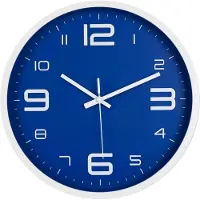 IvoQ Wandklok Blauw - 30 cm - Stil Uurwerk - Moderne 3D Muurklok - Analoog - Goed Leesbaar
