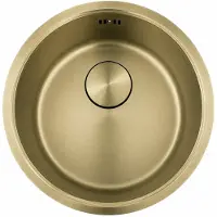Pure.Sink Rondo Gouden Ronde Spoelbak vlakinbouw, onderbouw en opbouw 38 cm PRN38-60