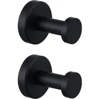 Jojomino 2 stuks haken voor douche, badkamer, keuken, glazen deur, spiegel, tegel, loofah, handdoek, jas, badjas, haakhouder om op te hangen, zwart