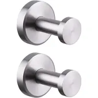 Jojomino 2 stuks haken voor douche, badkamer, keuken, glazen deur, spiegel, tegel, loofah, handdoek, jas, badjas, haakhouder om op te hangen, zilver