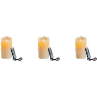 Semoic 3X LED-Kaarsen, Flikkerende Vlamloze Kaarsen, Oplaadbare Kaars, Kaarsen van Echte Was met Afstandsbediening, 10 cm