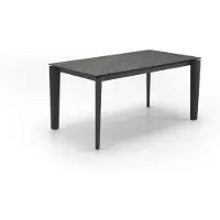 STONES Uitschuifbare tafel Horus met keramisch blad, zwart Portoro-marmer en een antracietkleurig metalen frame, 160–240 cm – Modern design